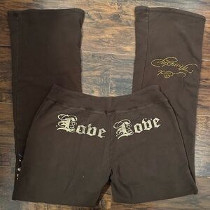 [SOLD] Vintage Ed Hardy Dark Brown Sweatpants